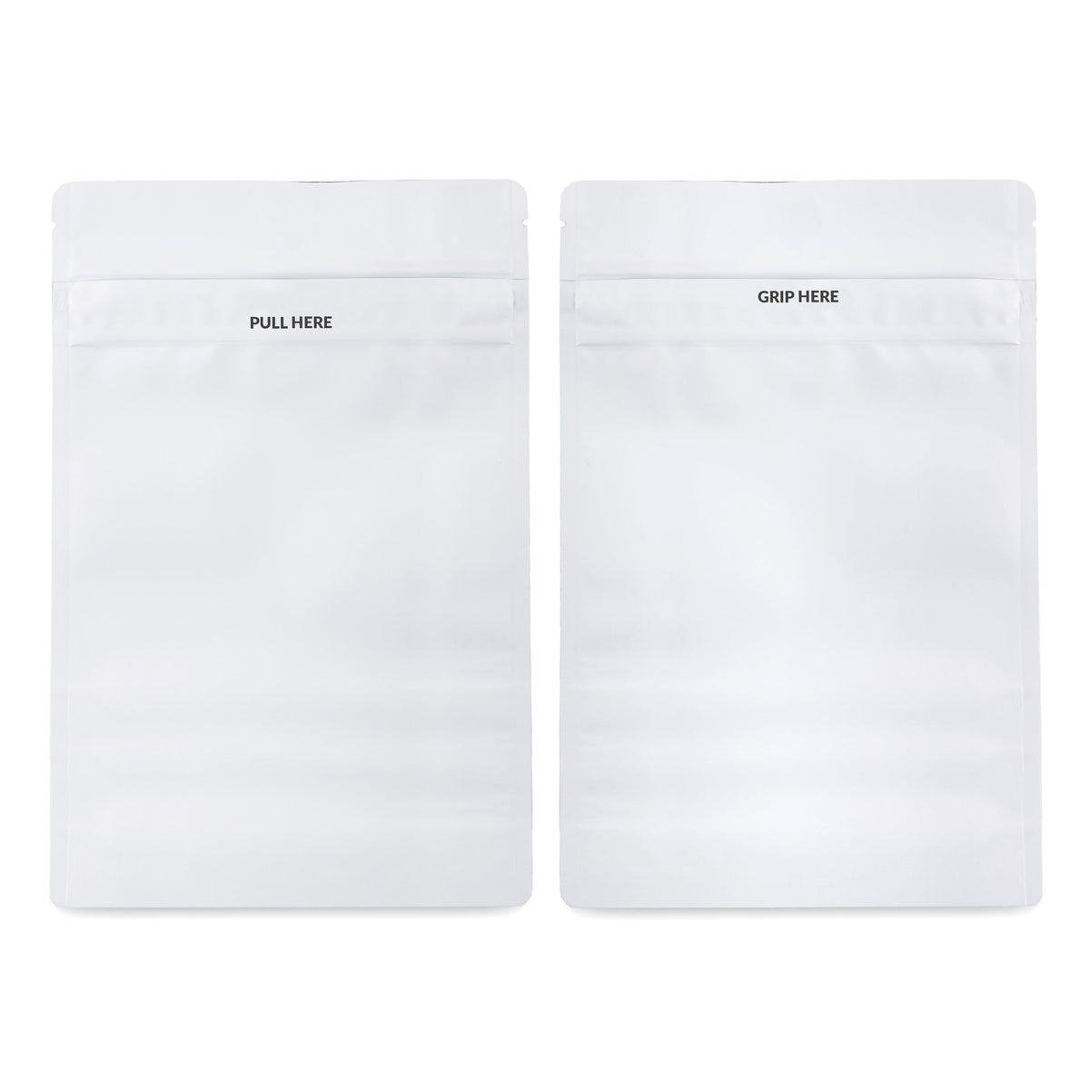 Loud Lock 1 Ounce Grip N Pull Mylar Smell Proof Child Safe Vacuum Seal Bags - 100 Count All White - Discreet Smoker