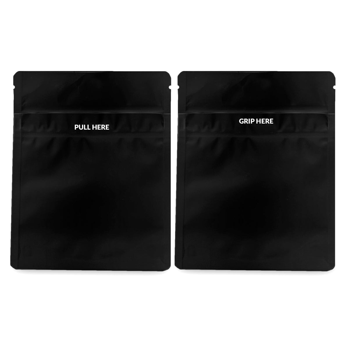 Loud Lock 1/8 Grip N Pull Mylar Smell Proof Child Safe Vacuum Seal Bags - 100 Count All Black - Discreet Smoker