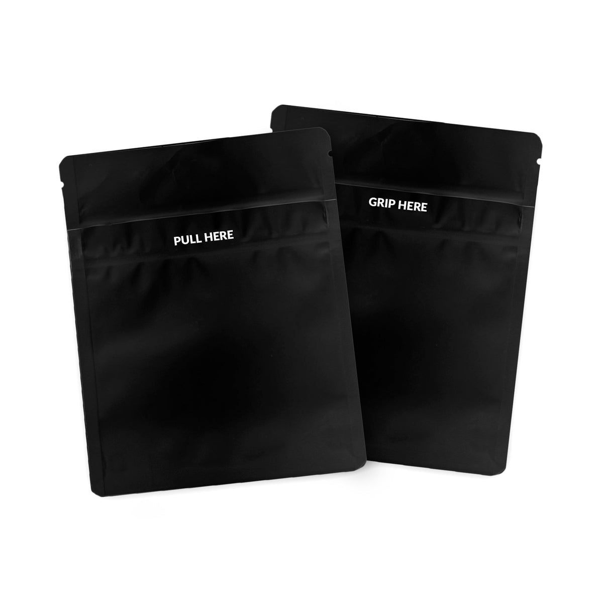 Loud Lock 1/8 Grip N Pull Mylar Smell Proof Child Safe Vacuum Seal Bags - 100 Count All Black - Discreet Smoker