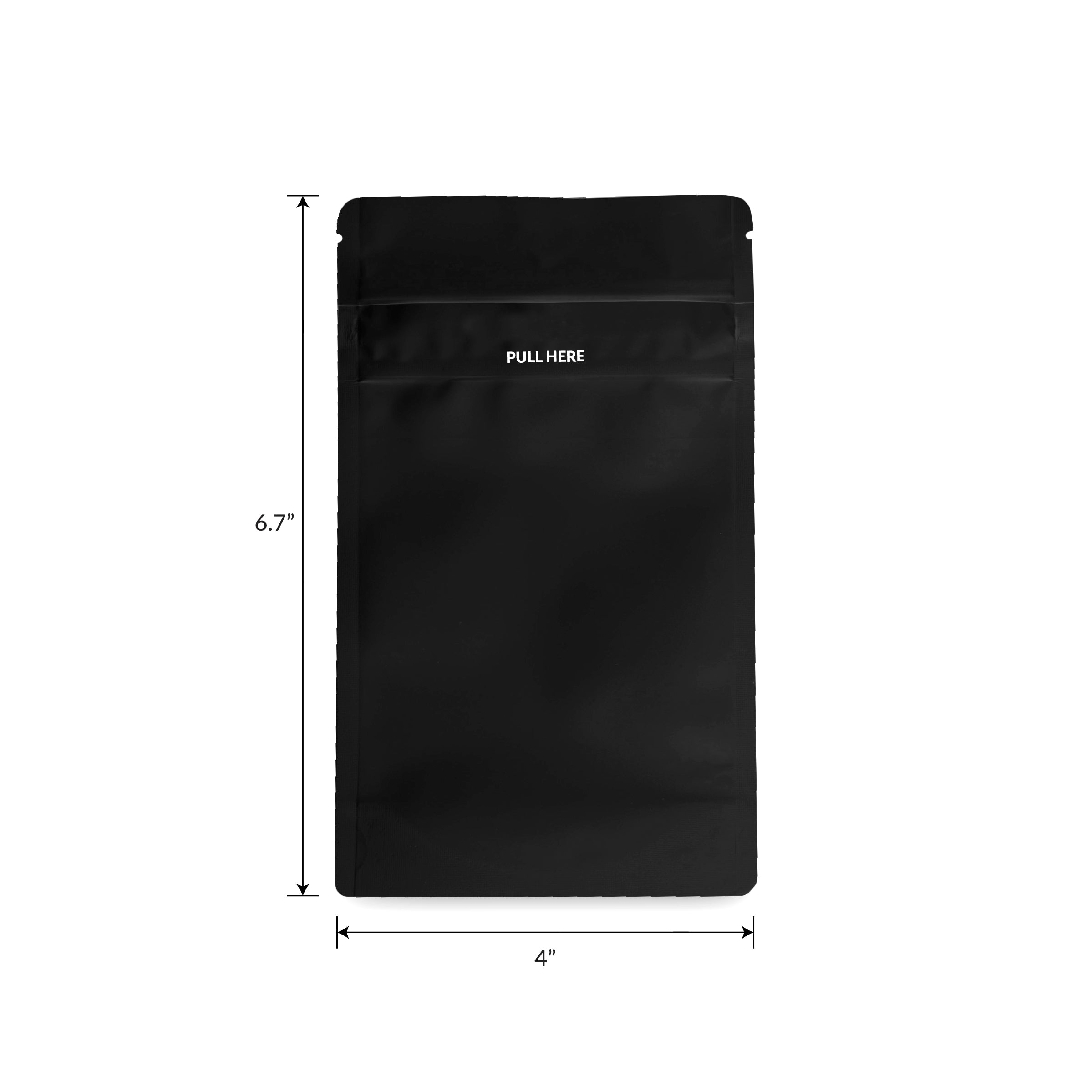 Loud Lock 1/4 Grip N Pull Mylar Smell Proof Child Safe Vacuum Seal Bags - 100 Count All Black - Discreet Smoker