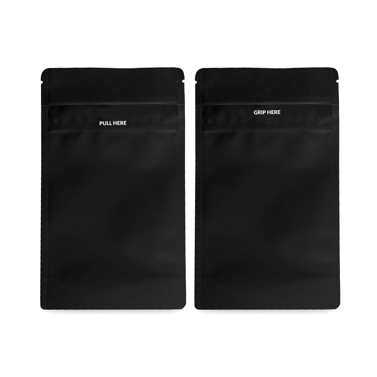 Loud Lock 1/4 Grip N Pull Mylar Smell Proof Child Safe Vacuum Seal Bags - 100 Count All Black - Discreet Smoker