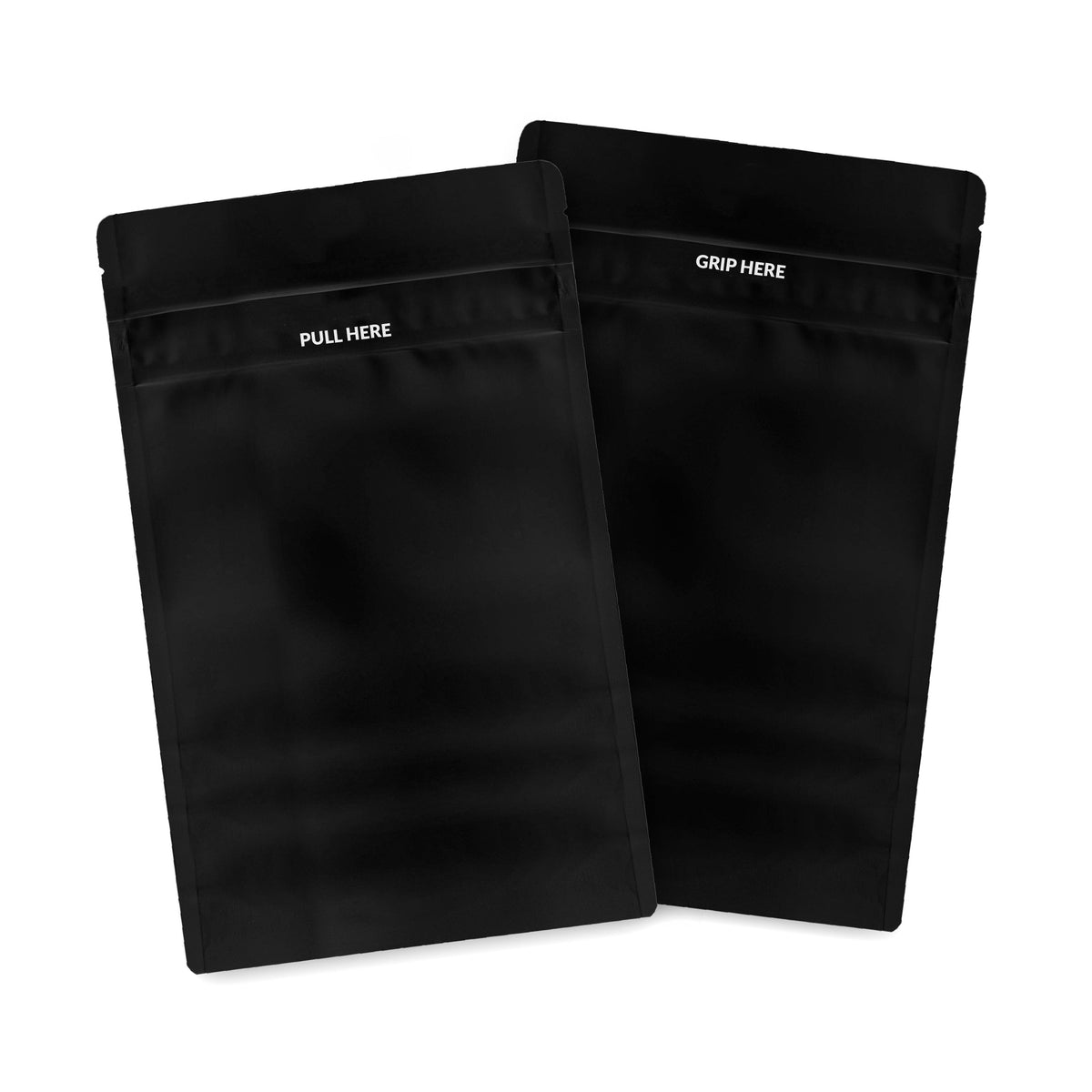 Loud Lock 1/2 Grip N Pull Mylar Smell Proof Child Safe Vacuum Seal Bags - 100 Count All Black - Discreet Smoker