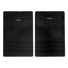 Loud Lock 1 Ounce Grip N Pull Mylar Smell Proof Child Safe Vacuum Seal Bags - 100 Count All Black - Discreet Smoker