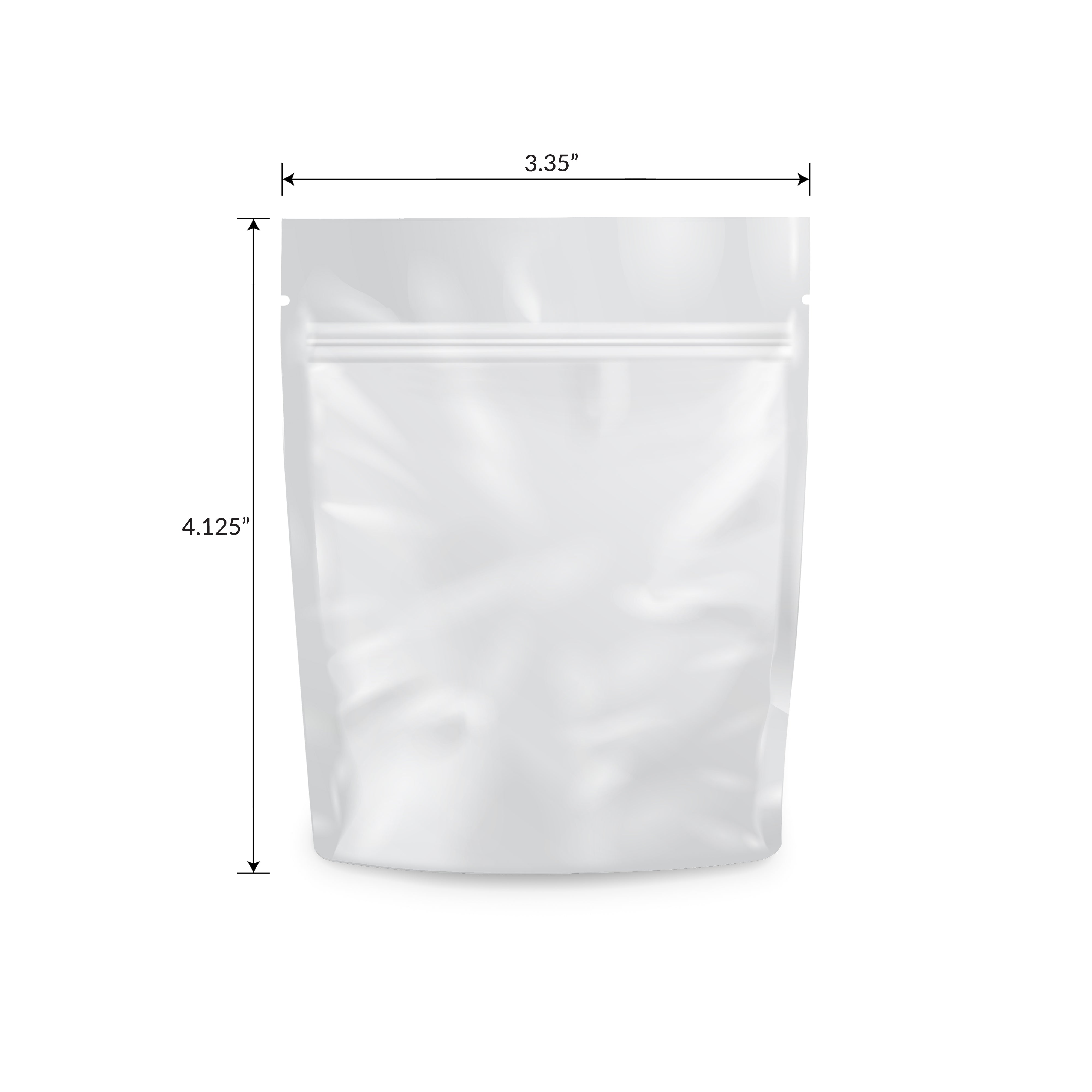Loud Lock 1 Gram Mylar Smell Proof Vacuum Seal Bags - 100 Count All White - Discreet Smoker