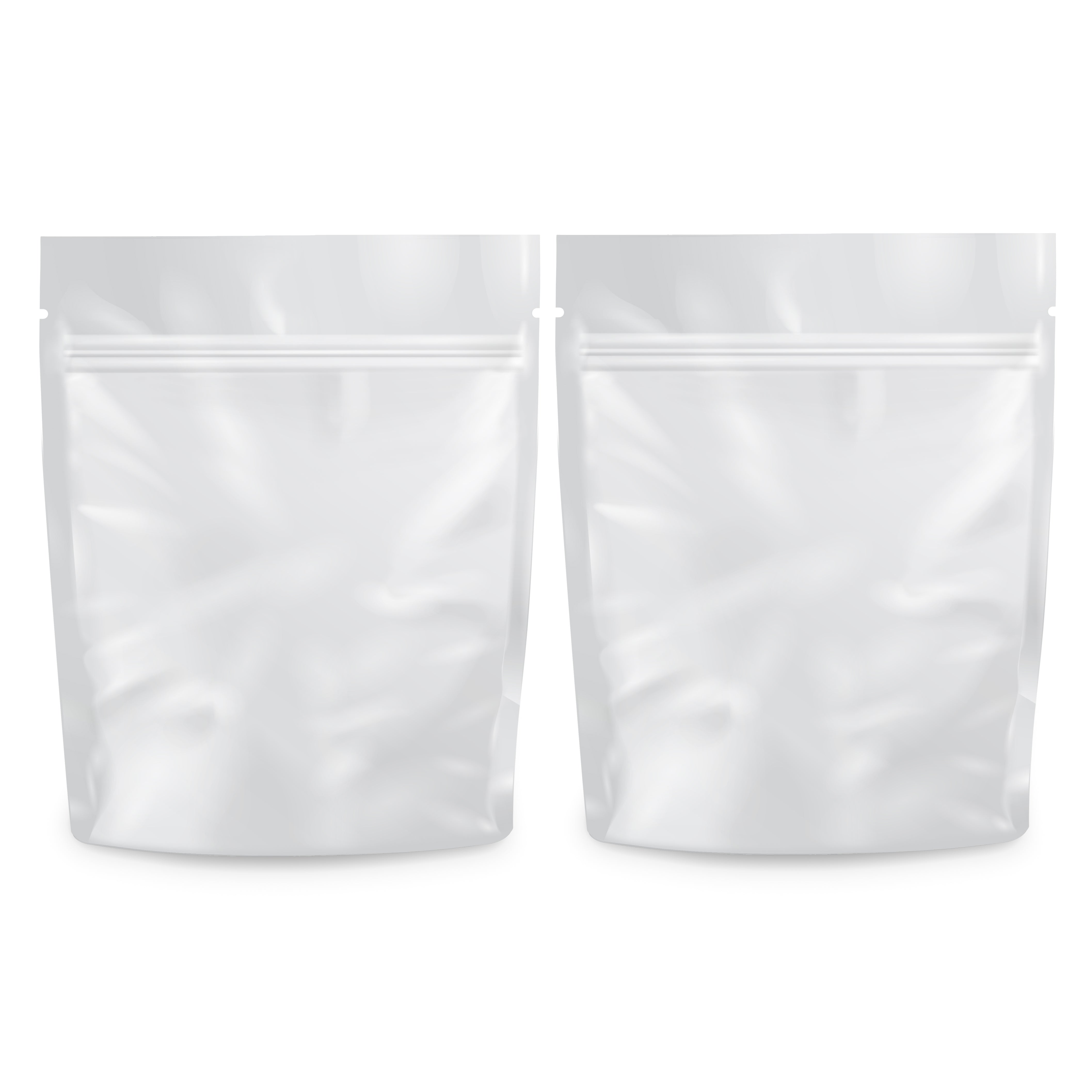 Loud Lock 1 Gram Mylar Smell Proof Vacuum Seal Bags - 100 Count All White - Discreet Smoker