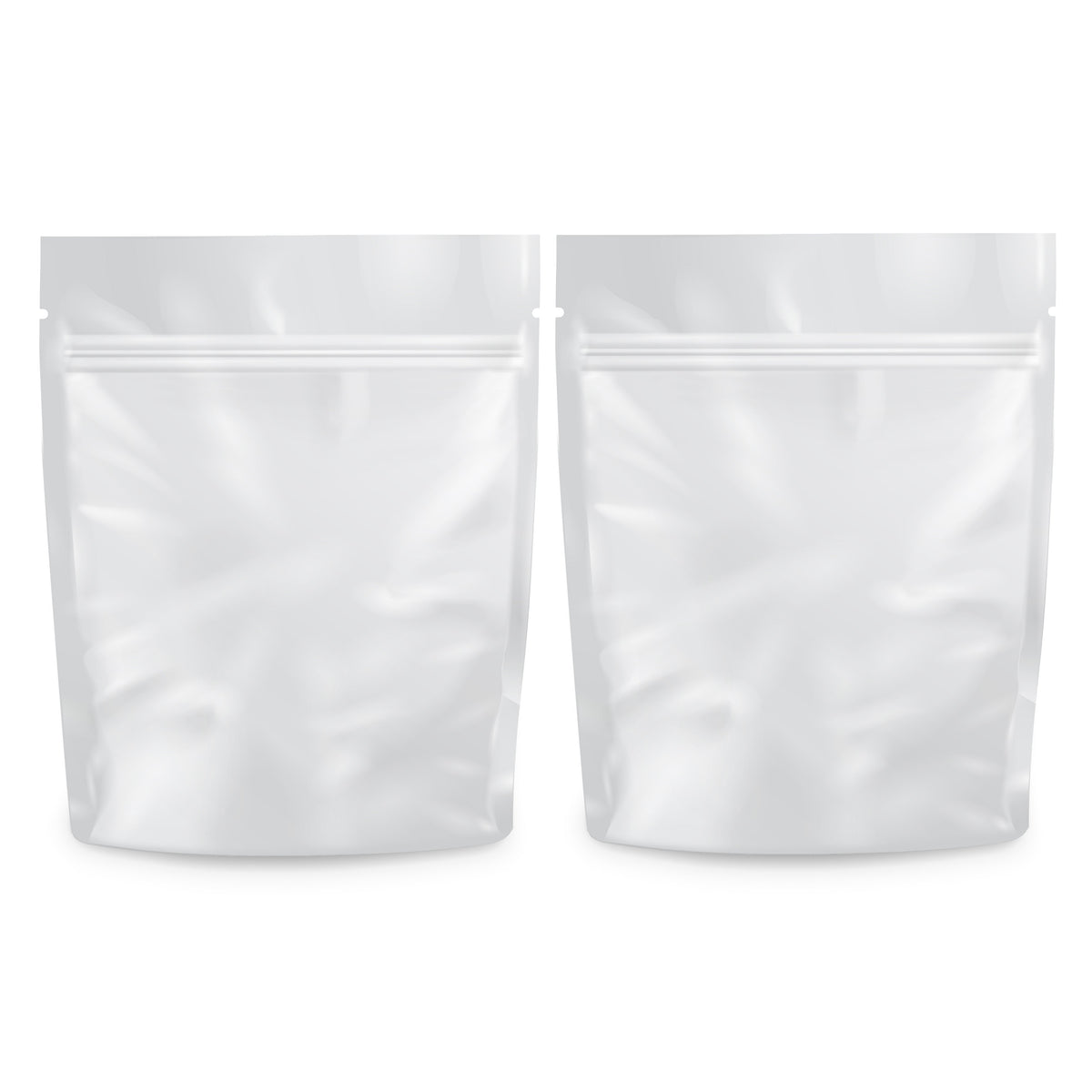 Loud Lock 1 Gram Mylar Smell Proof Vacuum Seal Bags - 100 Count All White - Discreet Smoker