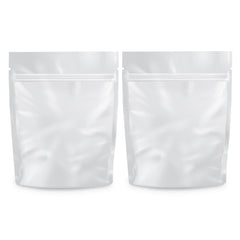 Loud Lock 1 Gram Mylar Smell Proof Vacuum Seal Bags - 100 Count All White - Discreet Smoker