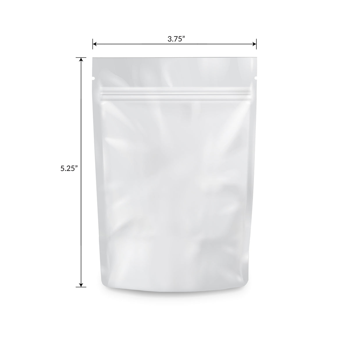 Loud Lock 1/8 Ounce Mylar Smell Proof Vacuum Seal Bags - 100 Count All White - Discreet Smoker