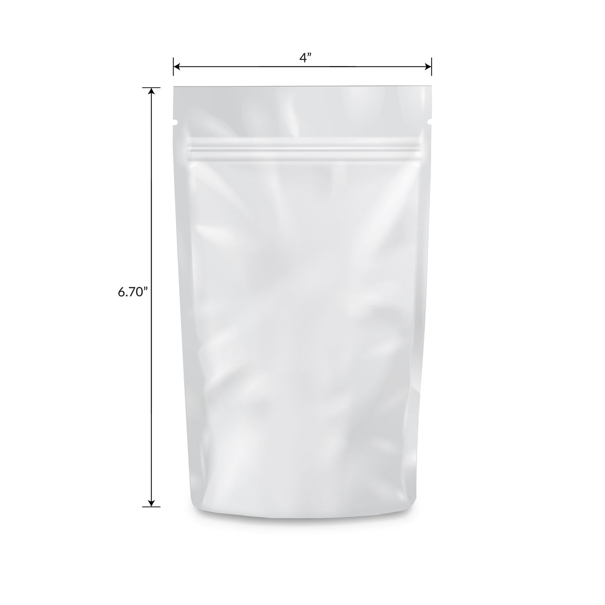 Loud Lock 1/4 Ounce Mylar Smell Proof Vacuum Seal Bags - 100 Count All White - Discreet Smoker