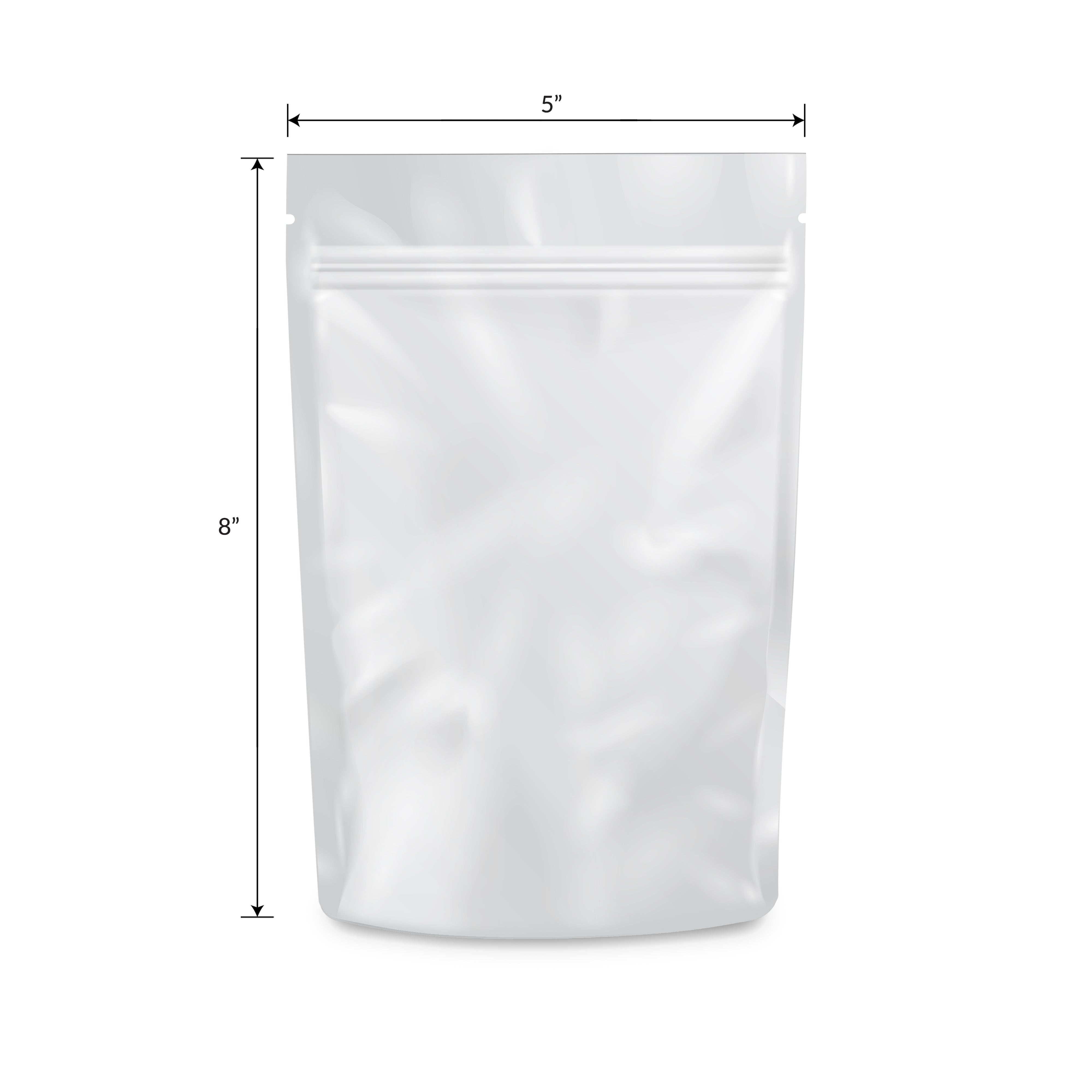 Loud Lock 1/2 Ounce Mylar Smell Proof Vacuum Seal Bags - 100 Count All White - Discreet Smoker