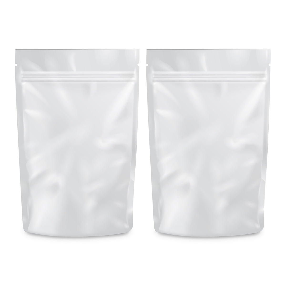 Loud Lock 1/2 Ounce Mylar Smell Proof Vacuum Seal Bags - 100 Count All White - Discreet Smoker