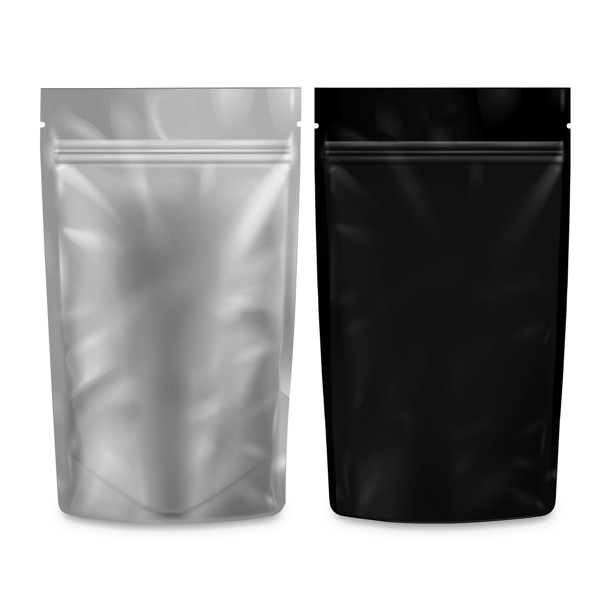 Loud Lock 1/4 Ounce Mylar Smell Proof Vacuum Seal Bags - 100 Count Black/Clear - Discreet Smoker