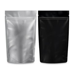 Loud Lock 1/4 Ounce Mylar Smell Proof Vacuum Seal Bags - 100 Count Black/Clear - Discreet Smoker