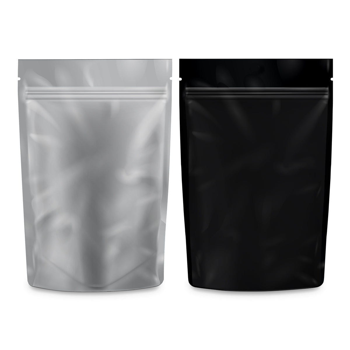 Loud Lock 1/2 Ounce Mylar Smell Proof Vacuum Seal Bags - 100 Count Black/Clear - Discreet Smoker