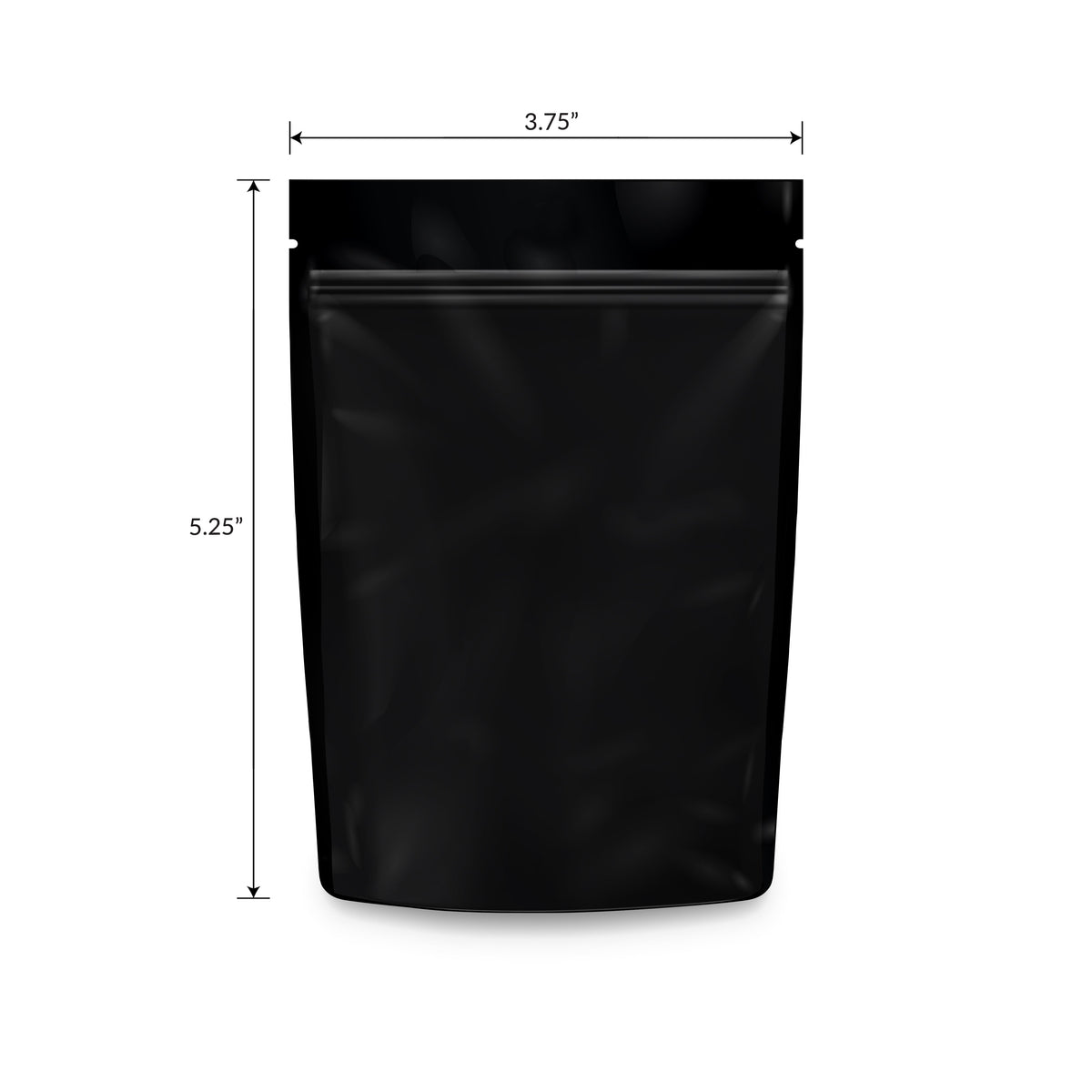 Loud Lock 1/8 Ounce Mylar Smell Proof Vacuum Seal Bags - 100 Count All Black - Discreet Smoker
