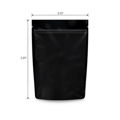 Loud Lock 1/8 Ounce Mylar Smell Proof Vacuum Seal Bags - 100 Count All Black - Discreet Smoker
