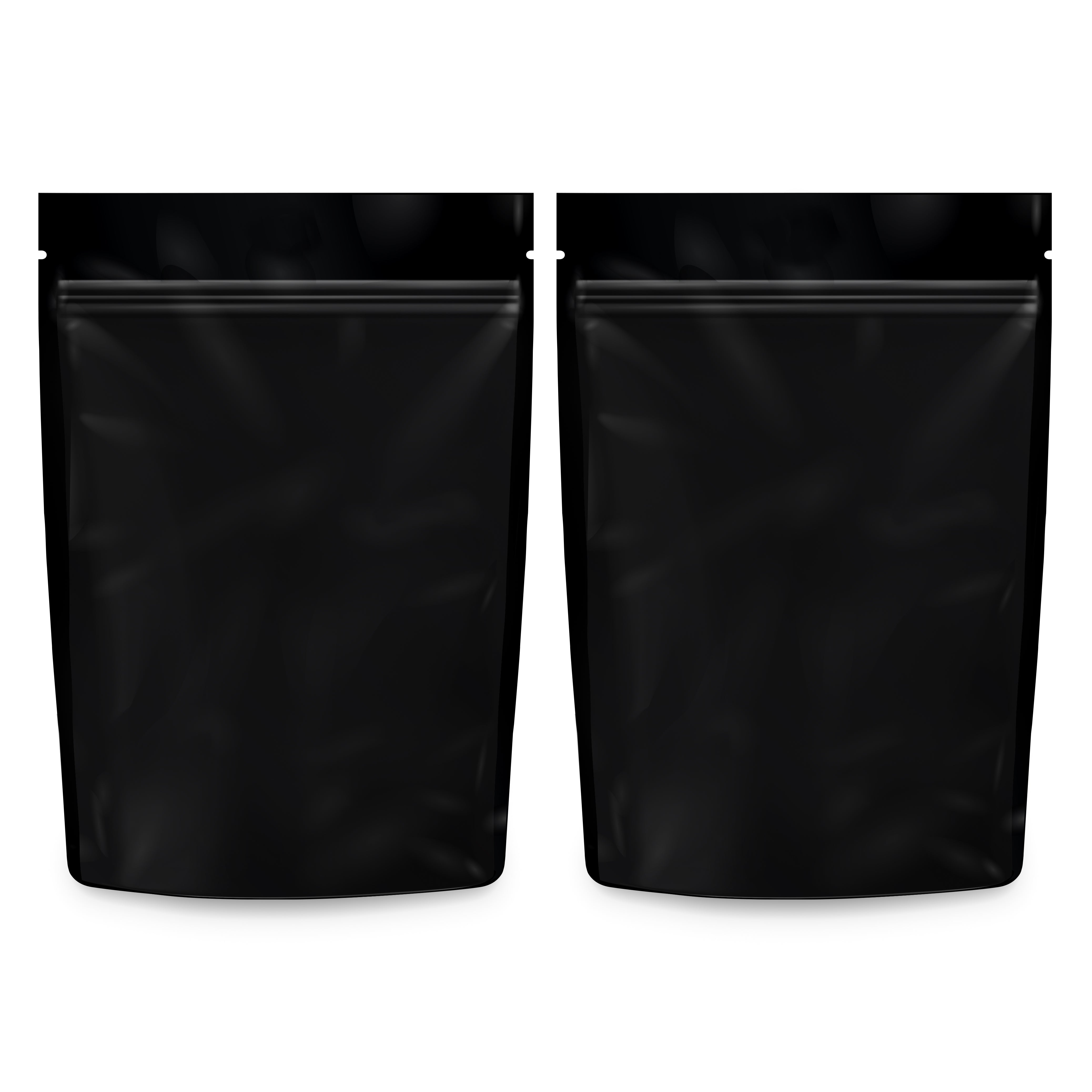 Loud Lock 1/8 Ounce Mylar Smell Proof Vacuum Seal Bags - 100 Count All Black - Discreet Smoker