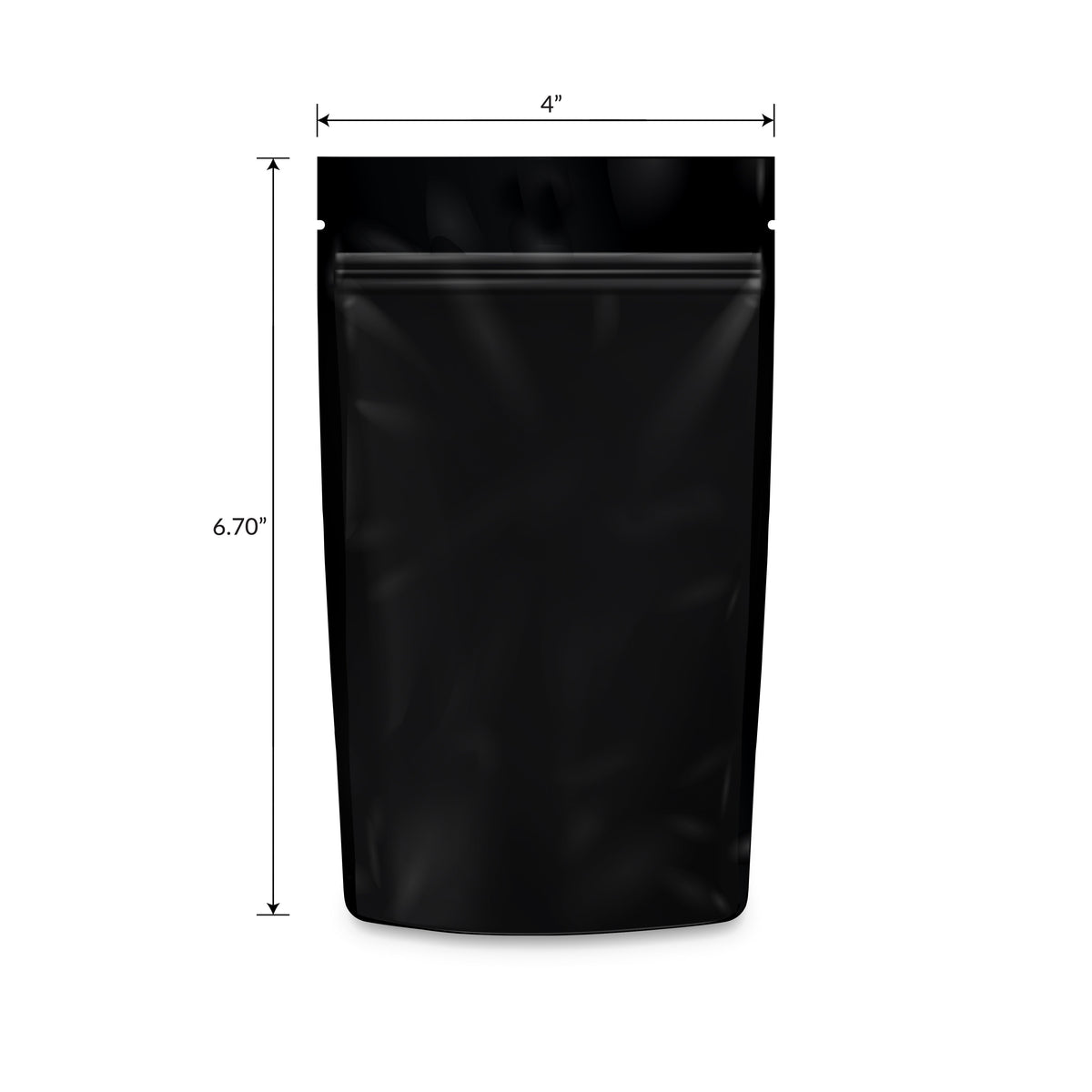 Loud Lock 1/4 Ounce Mylar Smell Proof Vacuum Seal Bags - 100 Count All Black - Discreet Smoker