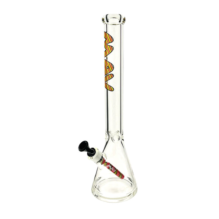 MAV Glass 18" Classic Wigwag Beaker, Match Rasta