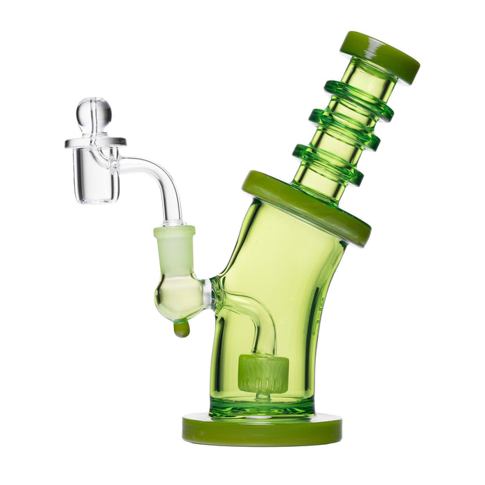 Human Grade 8" Bent Neck Dab Rig, Matrix Green with Green Accent