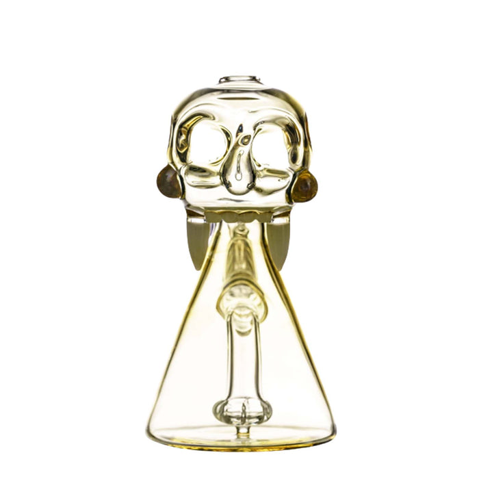 Monster Skull Water Bong, Silver Fumed