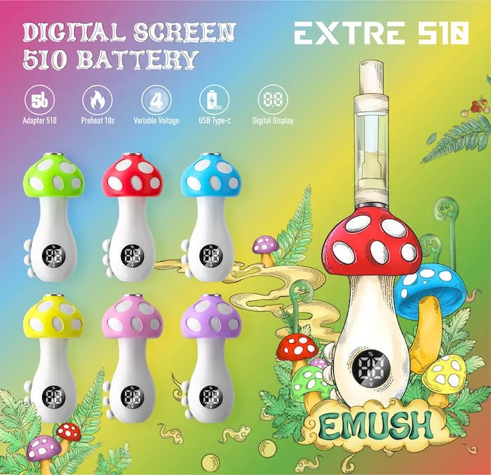 E-MUSH Digital Screen Mushroom Battery - Discreet Smoker
