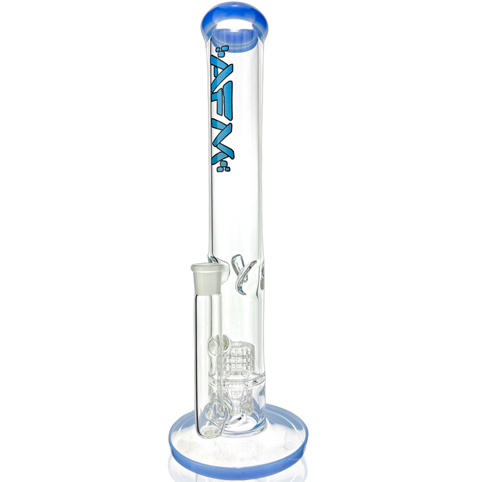 13" AFM Glass Matrix Straight Tube Bong, White