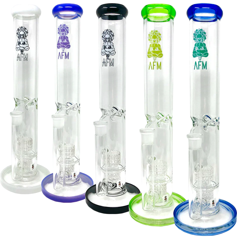 13" AFM Glass Matrix Straight Tube Bong - Discreet Smoker