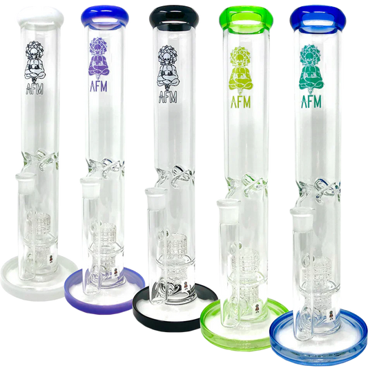13" AFM Glass Matrix Straight Tube Bong - Discreet Smoker