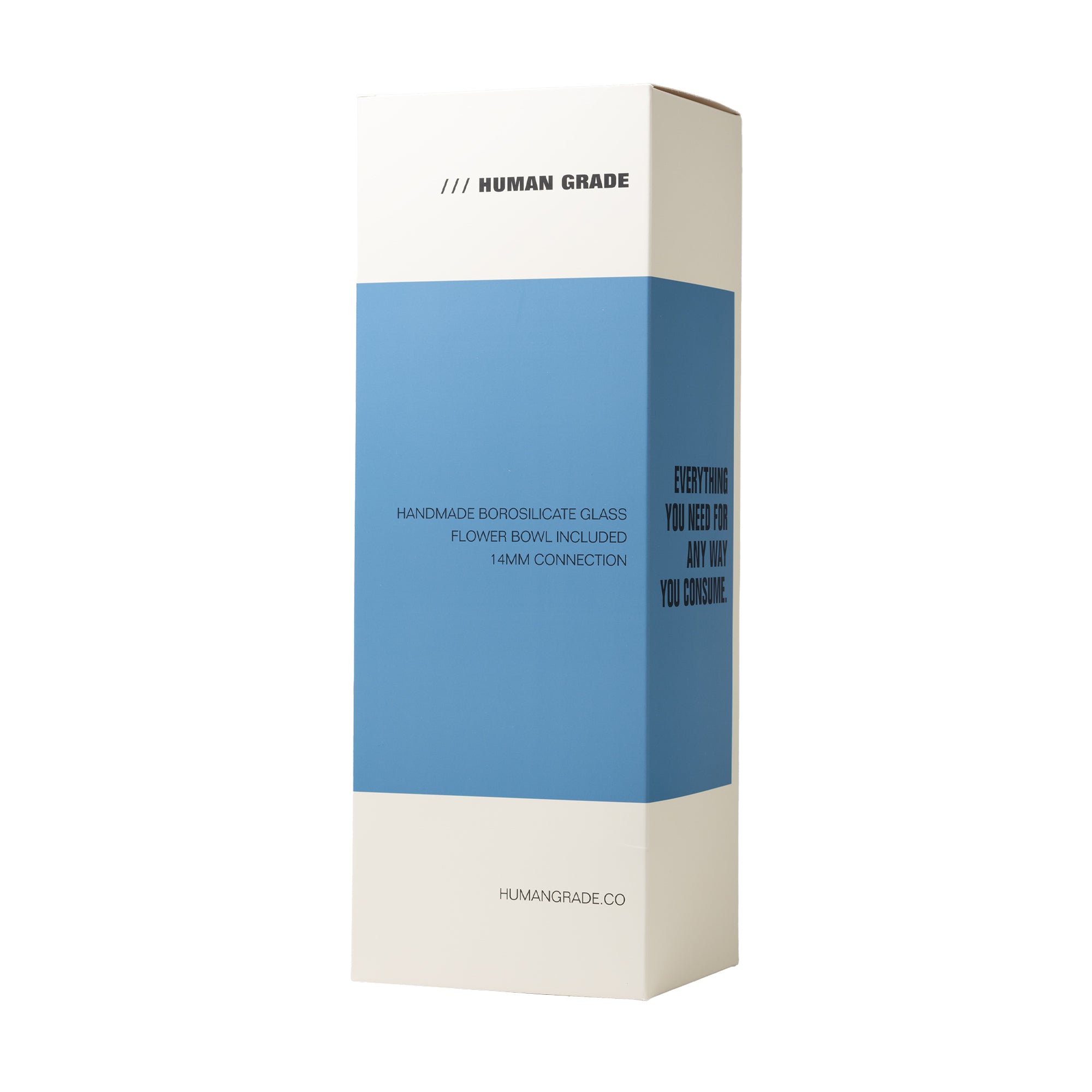 Human Grade Inline Tube Triple Ice Catch Glass Water Pipe - Discreet Smoker