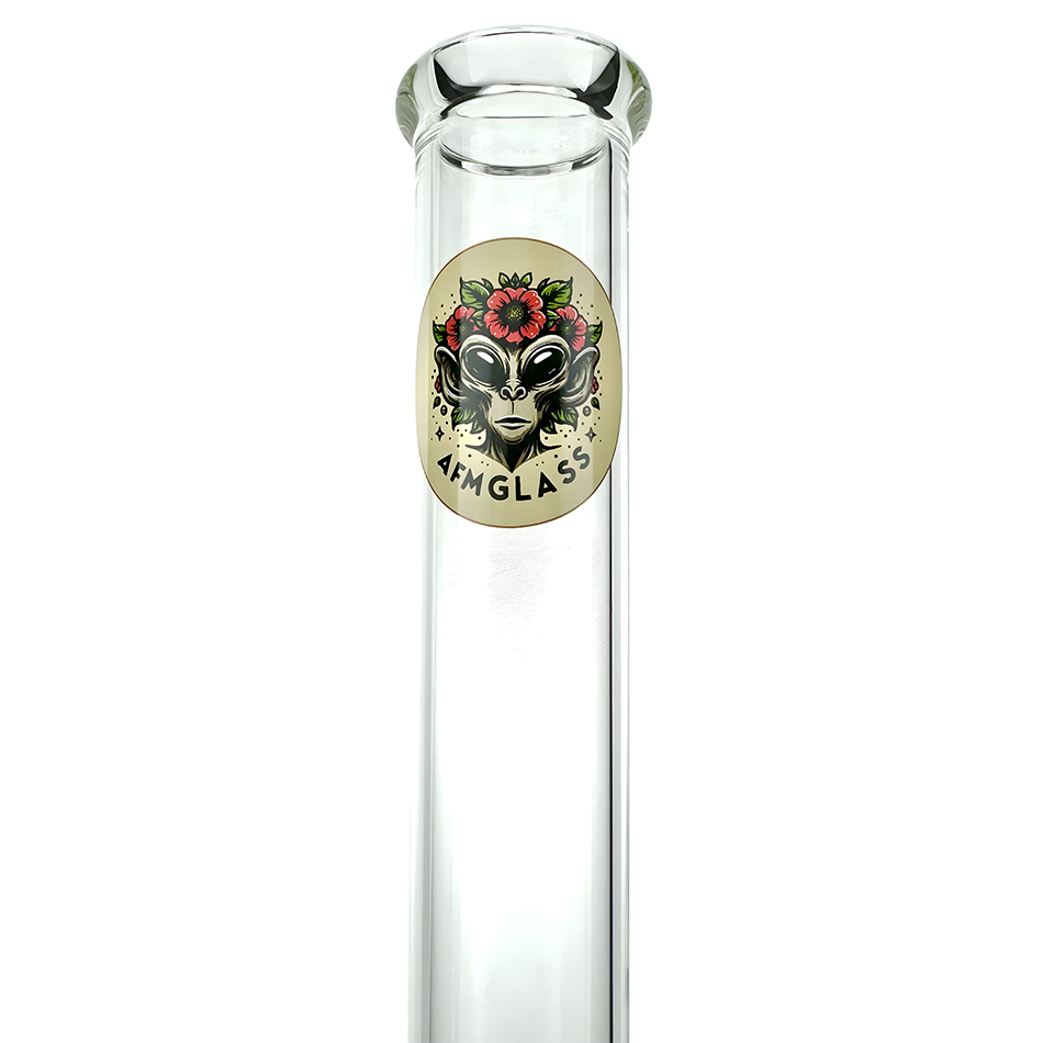 18" AFM OG Clear Glass Beaker 5mm - Discreet Smoker
