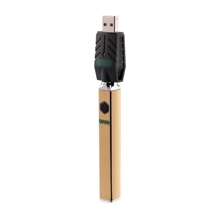 Ooze Quad 510 Thread 500 mAh Square Vape Pen Battery, Lucky Gold