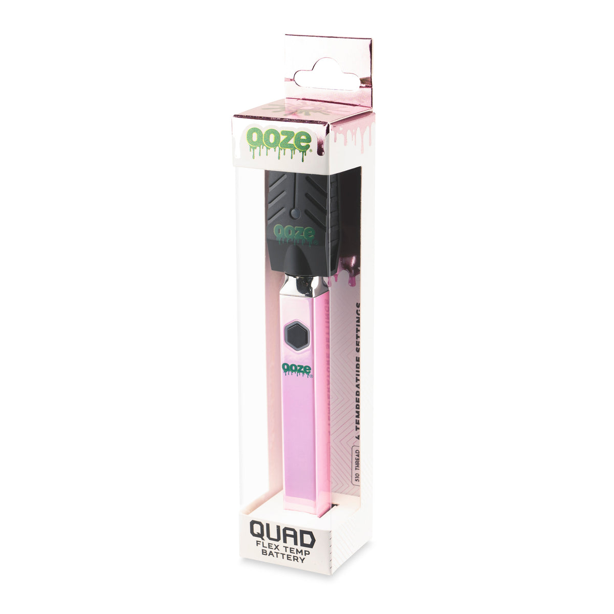 Ooze Quad 510 Thread 500 mAh Square Vape Pen Battery - Discreet Smoker