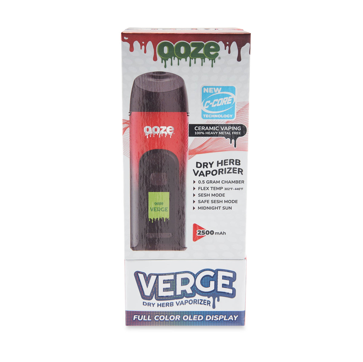 Ooze Verge Dry Herb Vaporizer – 2500 mAh C-Core - Discreet Smoker
