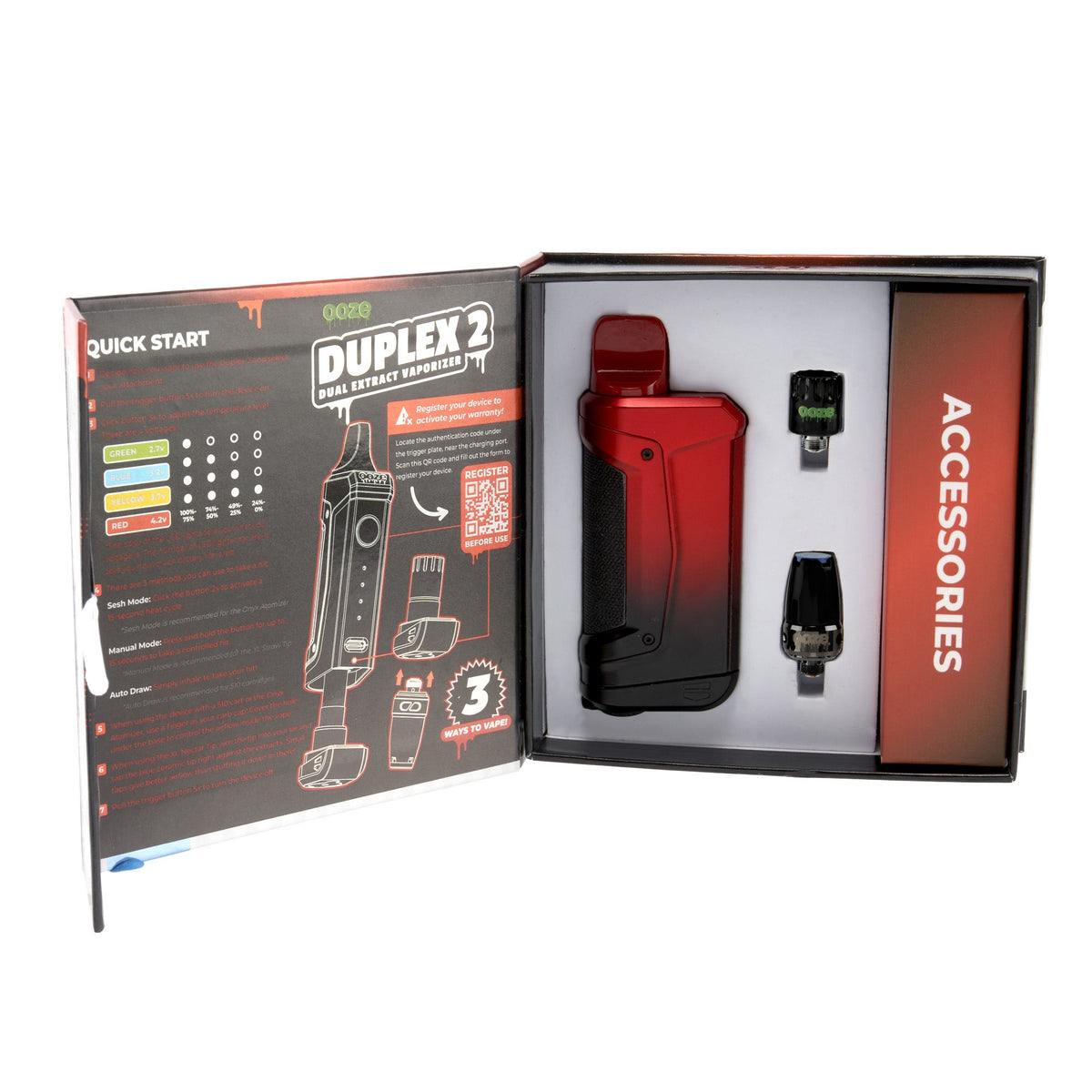 Ooze Duplex 2 Vaporizer– 900 mAh C-Core - Discreet Smoker