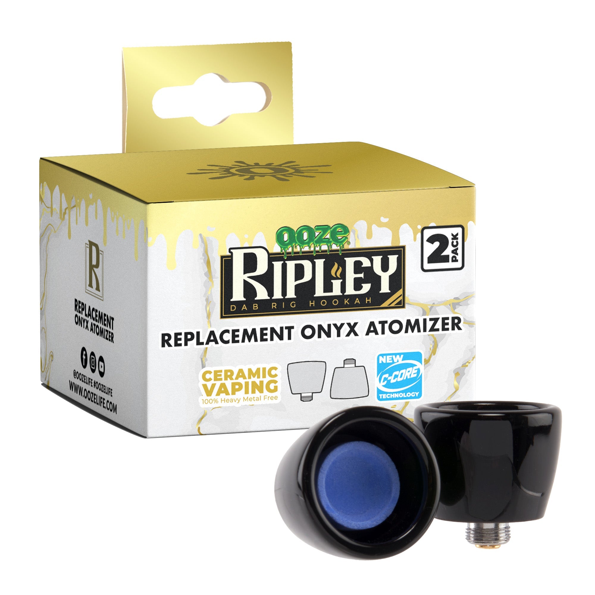 Ooze Ripley Replacement King Size Onyx Atomizer 2-Pack - Discreet Smoker