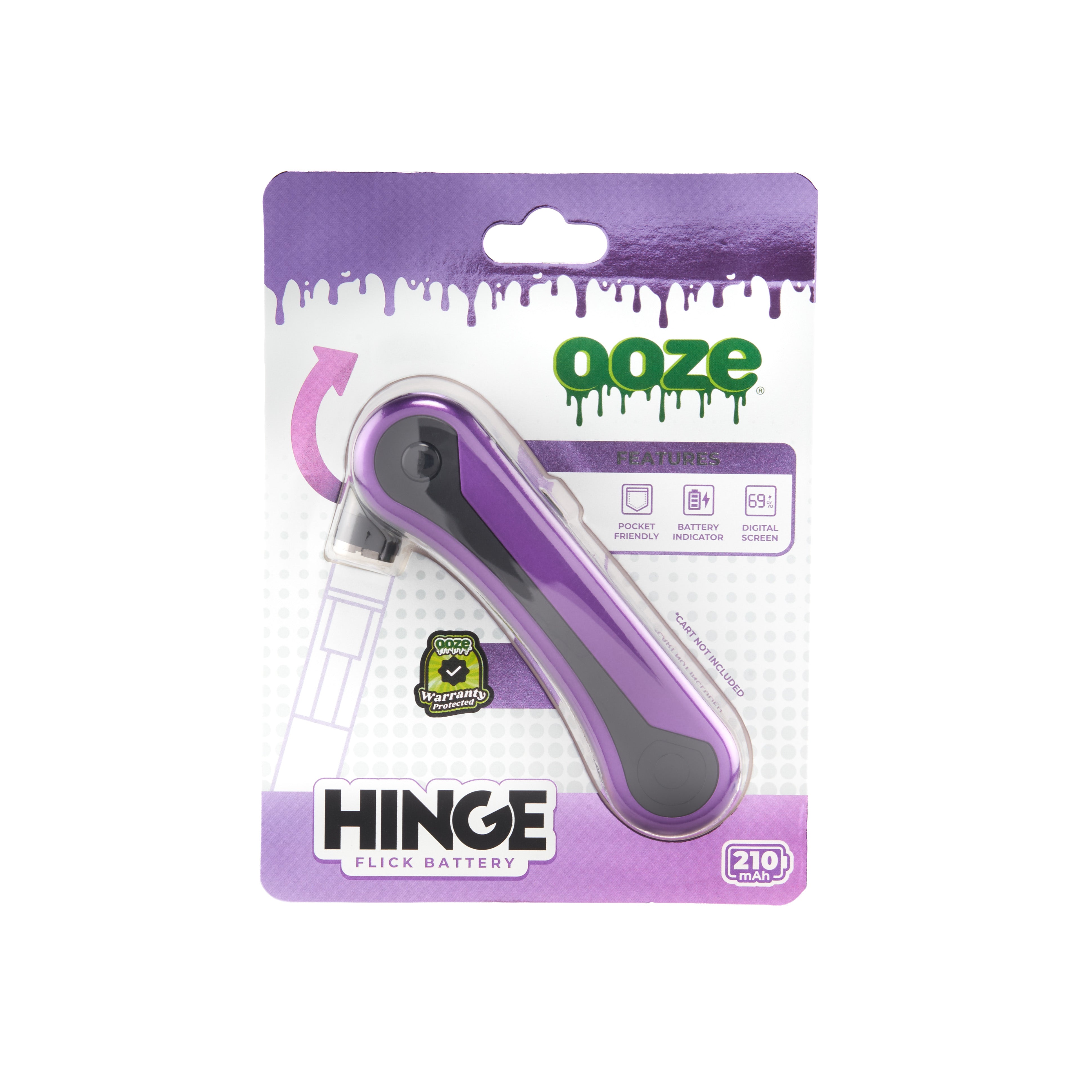 Ooze Hinge – 210 mAh Flick Battery - Discreet Smoker