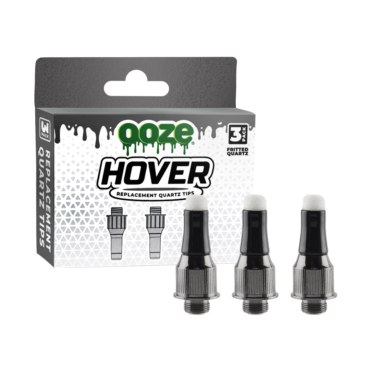 Ooze Hover – Fritted Quartz Tip Replacement 3-Pack - Discreet Smoker