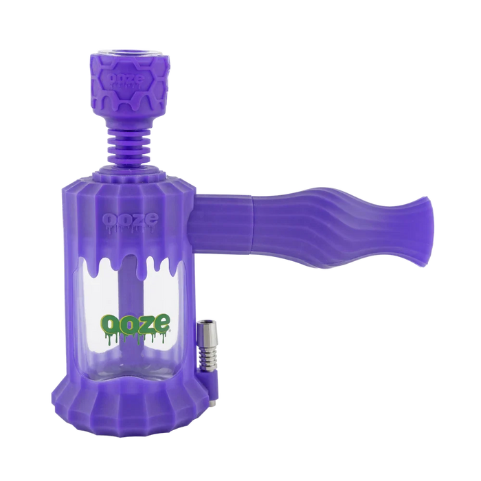 Ooze Clobb 4-in-1 Hybrid Silicone & Glass Water Pipe, Ultra Purple