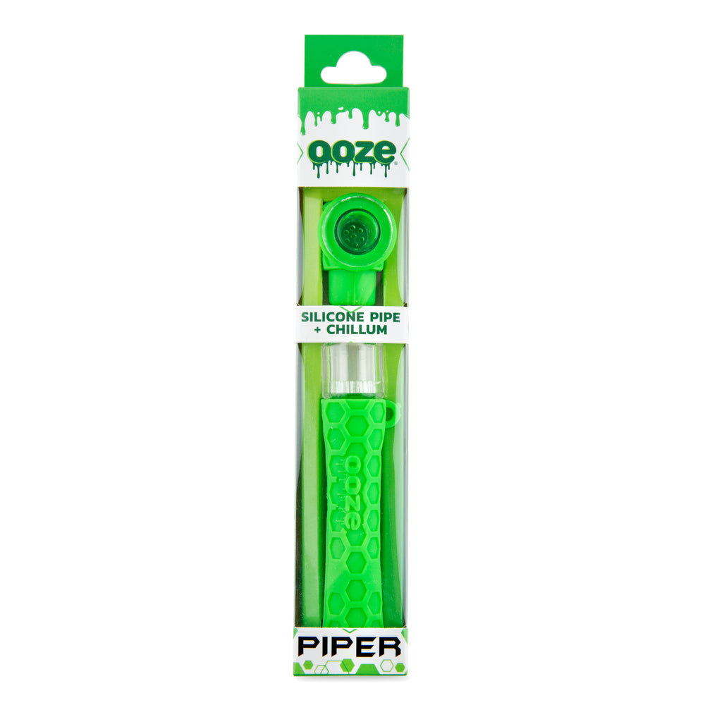 Ooze Piper 2-in-1 Silicone & Glass Hand Pipe & Chillum – Assorted Colors - Discreet Smoker