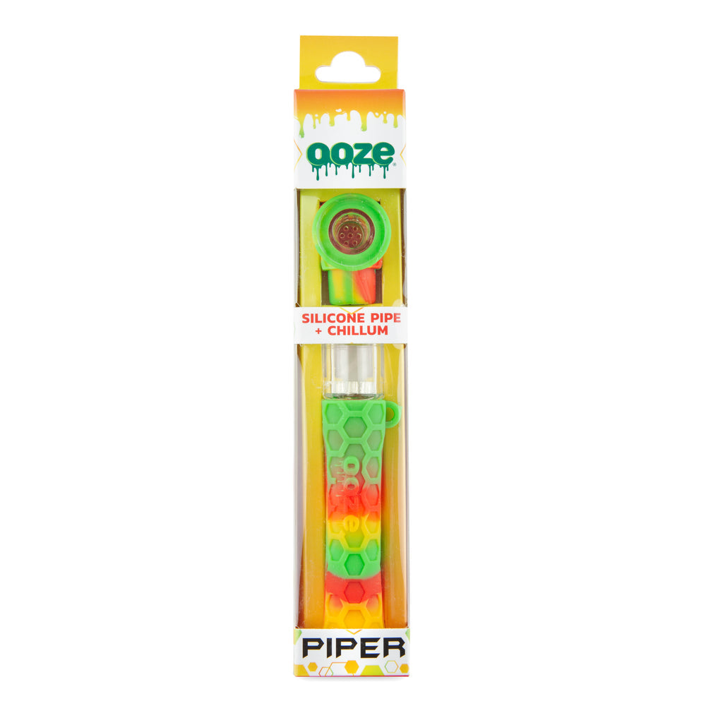 Ooze Piper 2-in-1 Silicone & Glass Hand Pipe & Chillum – Assorted Colors - Discreet Smoker