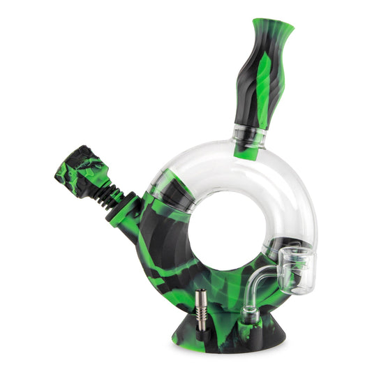 Ooze Ozone 4-in-1 Hybrid Silicone & Glass Water Pipe - Discreet Smoker