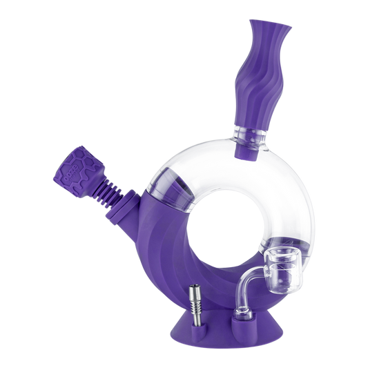 Ooze Ozone 4-in-1 Hybrid Silicone & Glass Water Pipe - Discreet Smoker