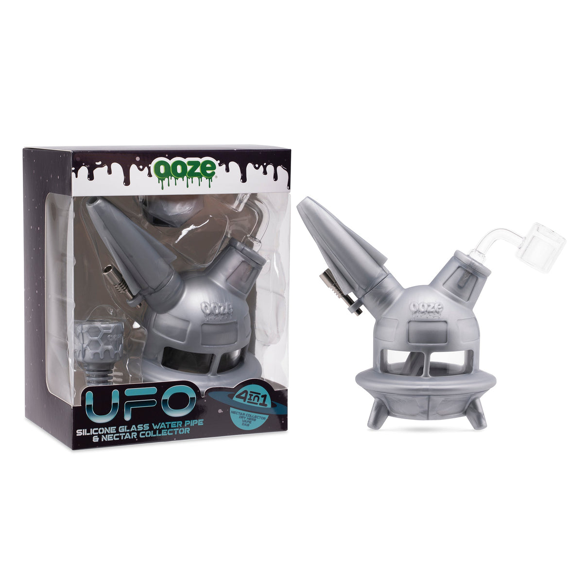 Ooze UFO Silicone Water Pipe - Discreet Smoker
