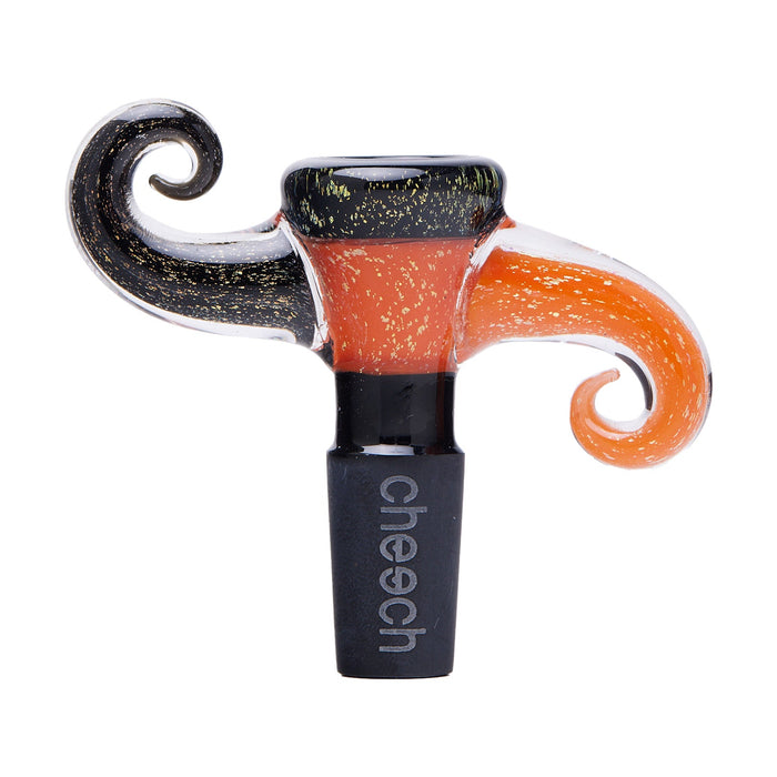 Cheech Glass 2" 14mm Dichro Horns Up and Down, Orange