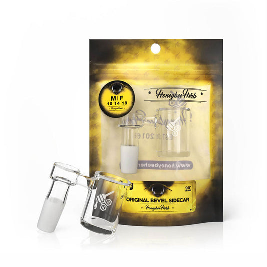 ORIGINAL BEVEL SIDECAR QUARTZ BANGER - 90° DEGREE | YL - Discreet Smoker