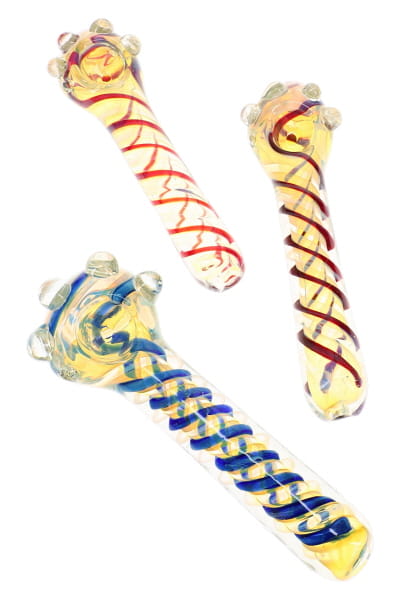 Color-Changing Spiral Glass Spoon Pipe “Ribbon Run” – 6″ – Assorted Colors - Discreet Smoker