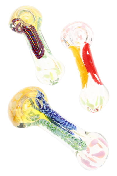Color-Changing Dot Glass Spoon Pipe “Dot Pop” – 4½″ – Assorted Colors - Discreet Smoker