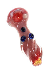 Silver Fumed Twisted Frit Glass Spoon Pipe “Frit Twist” – 4½″ – Assorted Colors