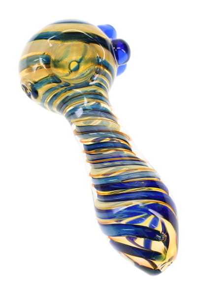 Color-Changing Spiral Glass Spoon Pipe “Twist Signal” – 4½″ – Assorted Colors - Discreet Smoker